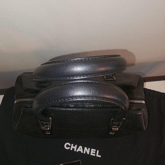 Chanel Square Stitch Black Satchel Quilted Caviar Small - Picture 3 of 12